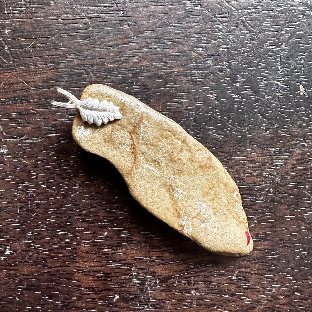 Natural Rock Pendant with Silver Loop